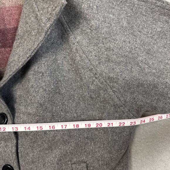 Vintage Johnson Woolen Mills Women's Coat Wool Lined Gray  Cabincore Grandpacore - Picture 4 of 7
